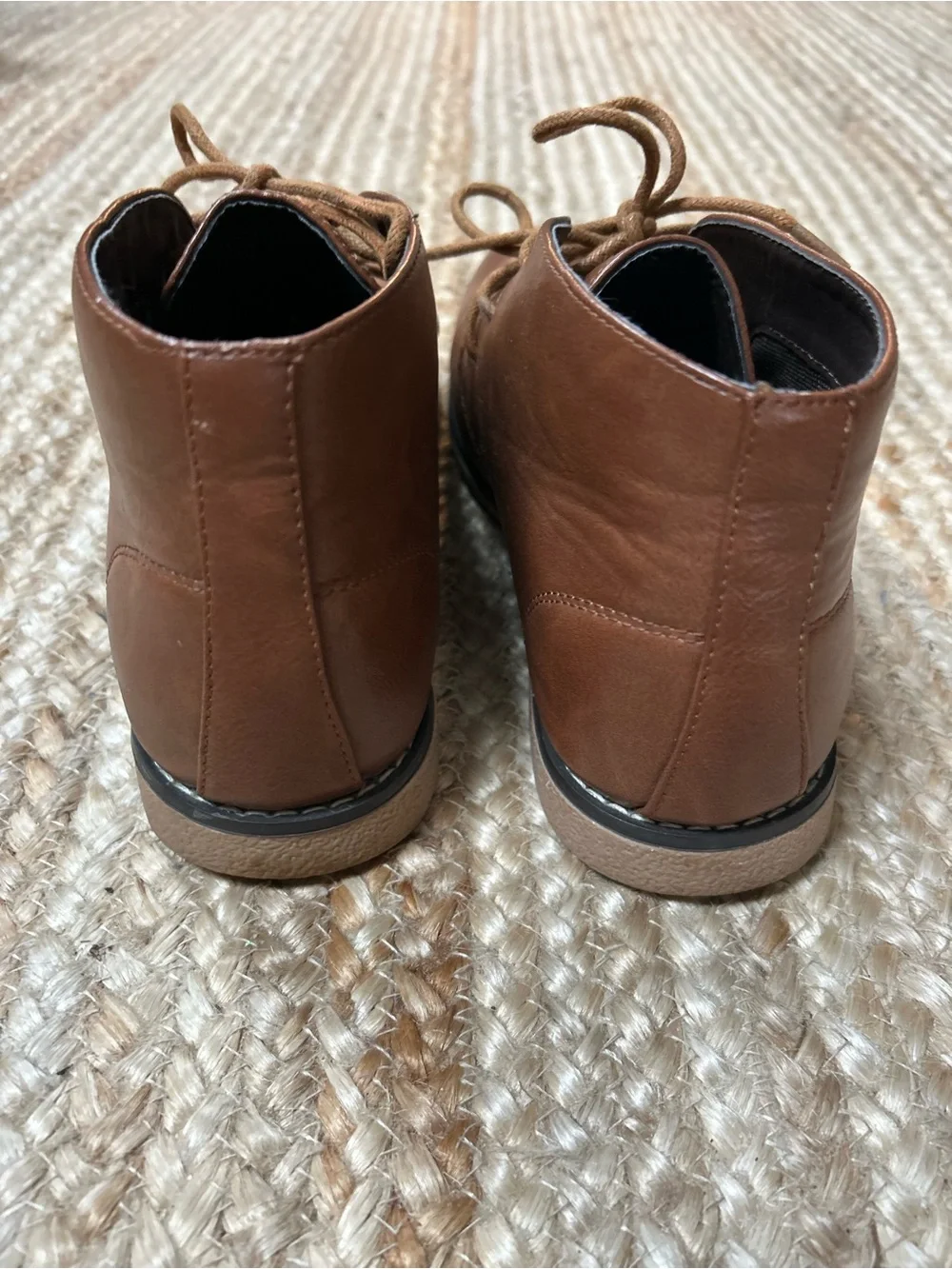 London Fog Men's Brown Leather Chukka Boots - Classic Casual Dress